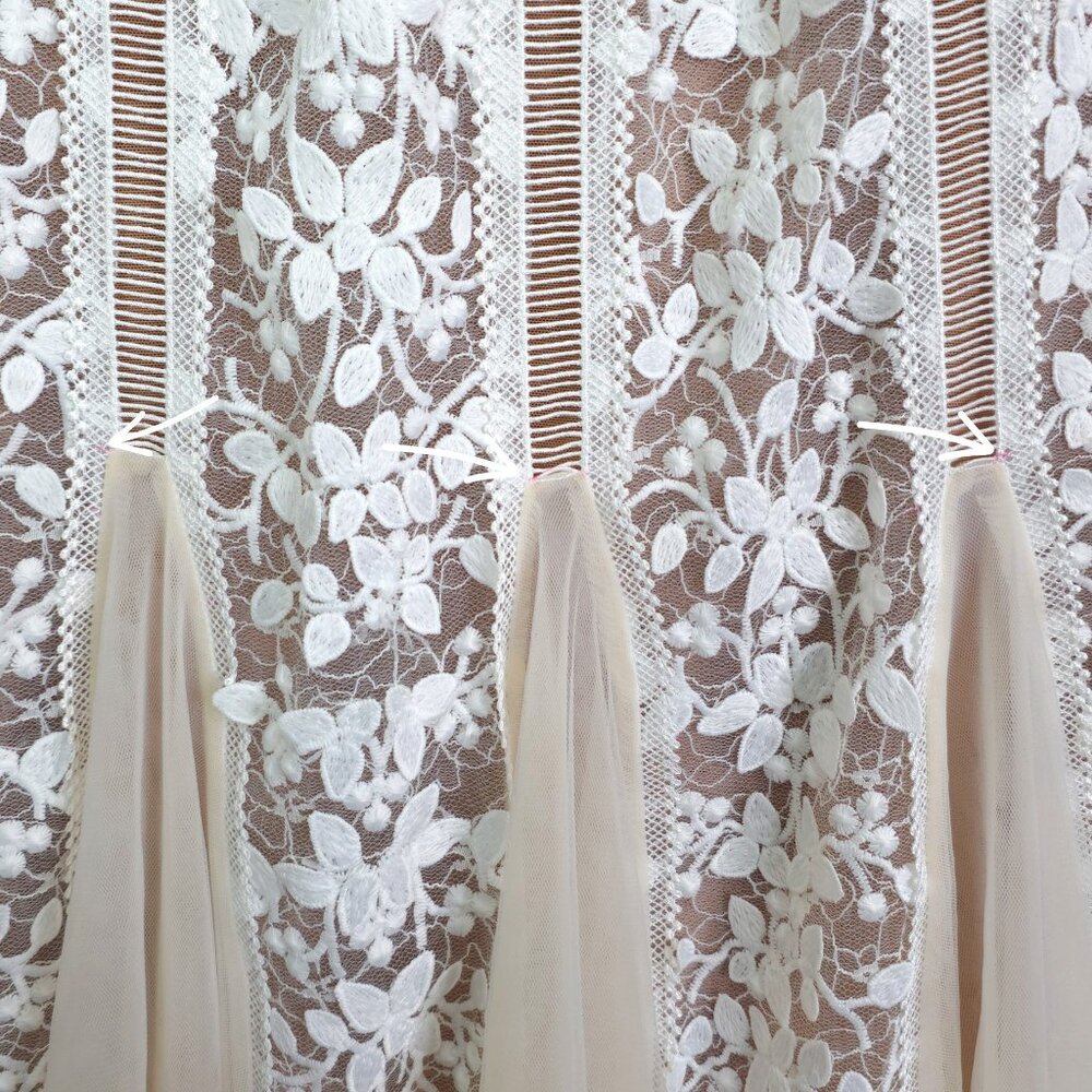 Bronx and Banco‎ Megan Midi Dress White Floral Embroidered Mesh Bridal Size XS - Picture 11 of 16